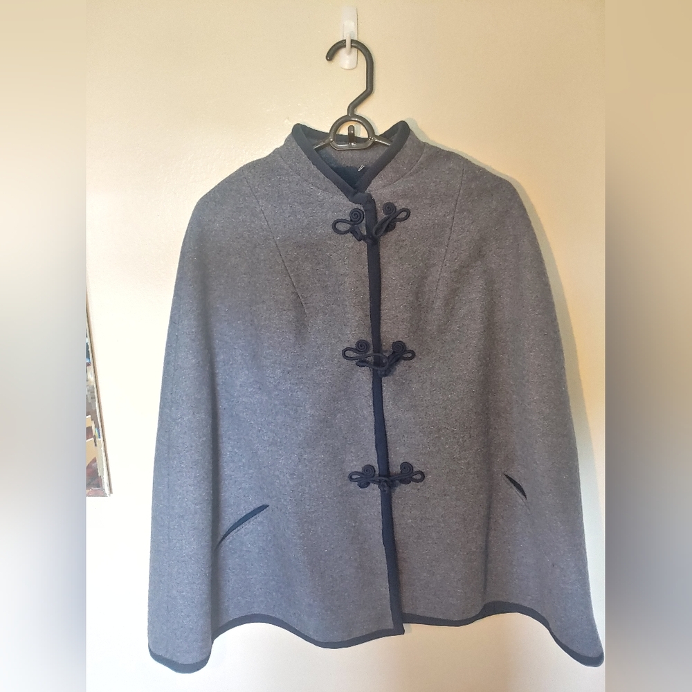 Handmade Vintage Blue Grey Cape